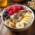 Quinoa Breakfast Bowl with fruit and yogurt